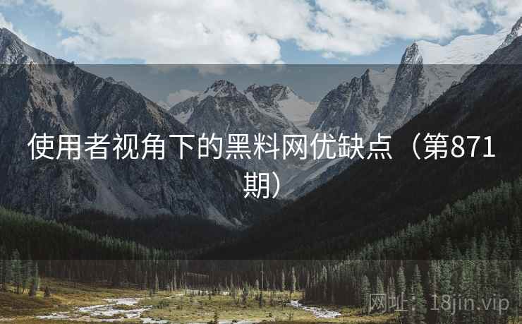 使用者视角下的黑料网优缺点(第871期) 使用者视角下的黑料网优缺点(第871期)