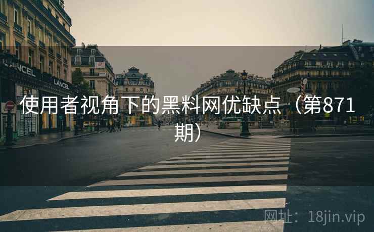 使用者视角下的黑料网优缺点(第871期) 使用者视角下的黑料网优缺点(第871期)