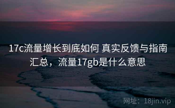 17c流量增长到底如何 真实反馈与指南汇总,流量17gb是什么意思 17c流量增长到底如何 真实反馈与指南汇总,流量17gb是什么意思