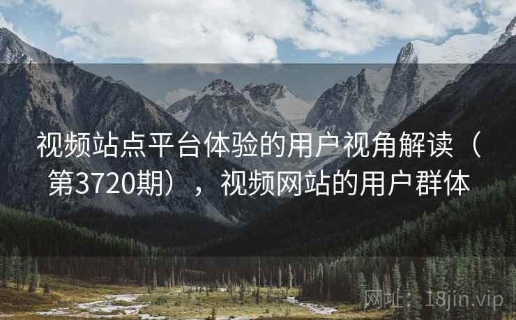 视频站点平台体验的用户视角解读（第3720期），视频网站的用户群体