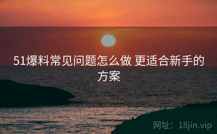 51爆料常见问题怎么做 更适合新手的方案