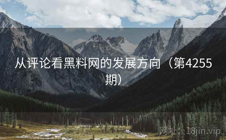 从评论看黑料网的发展方向（第4255期）